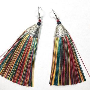 Multi Color Tassel Earrings
